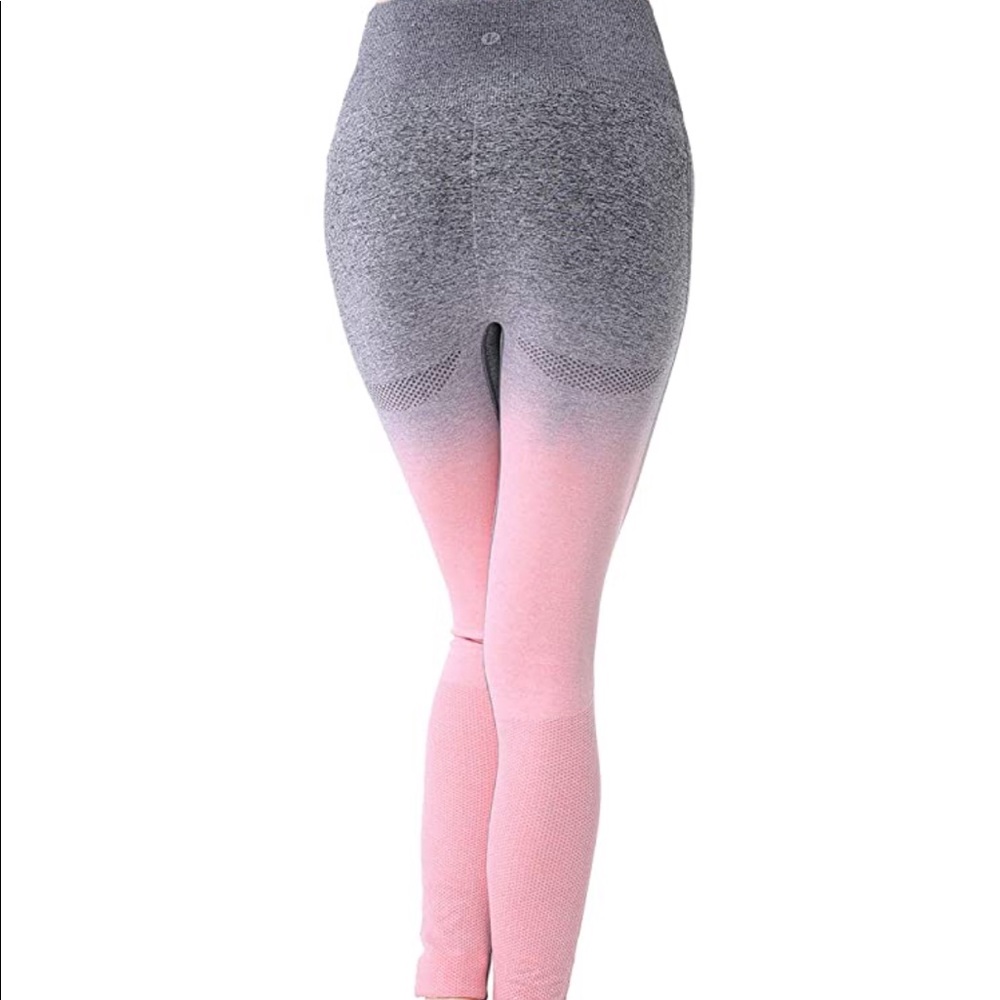 Pink & Gray Ombré High Waisted Leggings